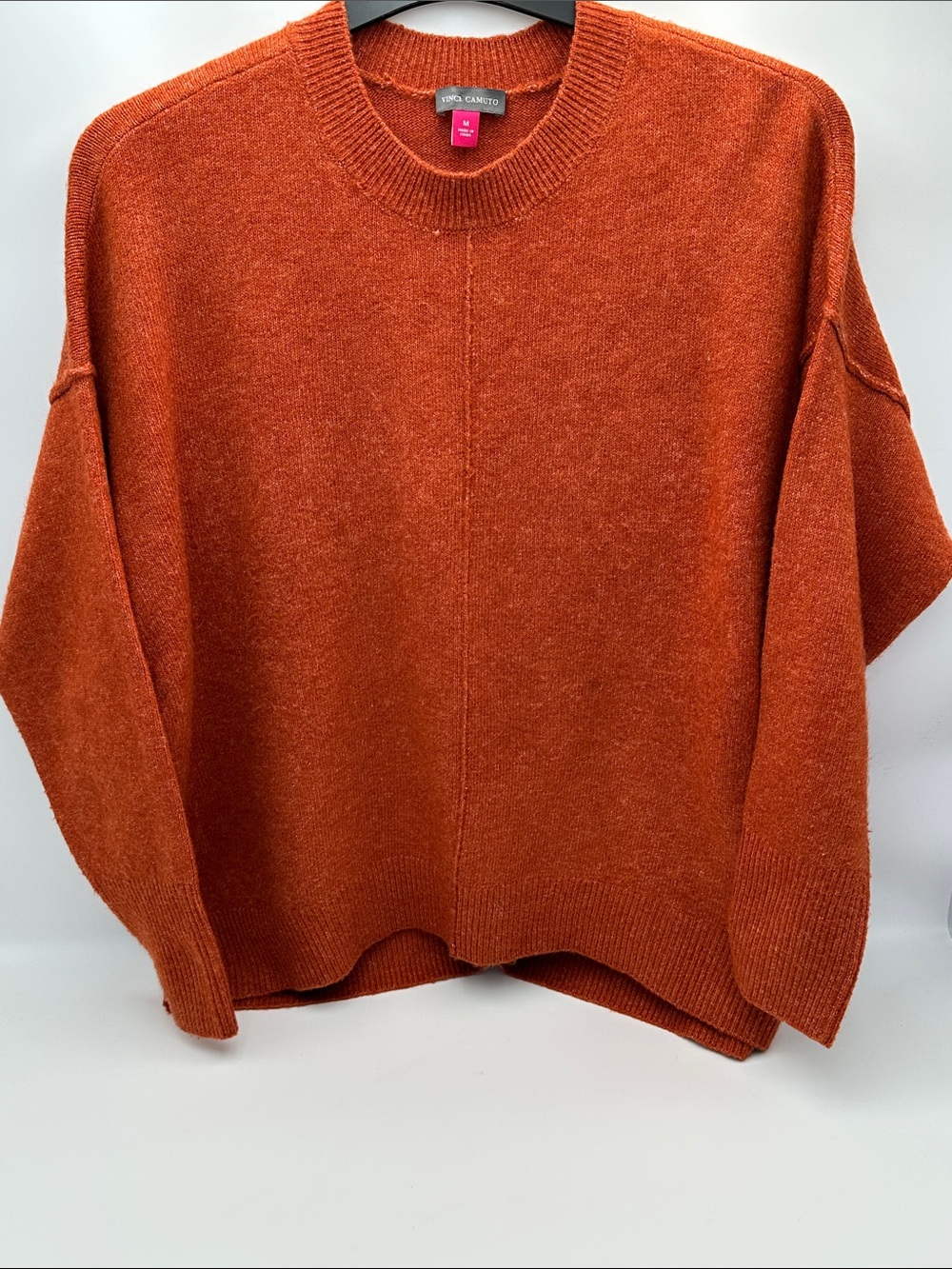 Vince Camuto Oversized Rust Orange Crewneck Sweater Size M
